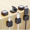 Magnetic Cable Clips, 6-Pack Desktop Cable Management Holders, Black and
