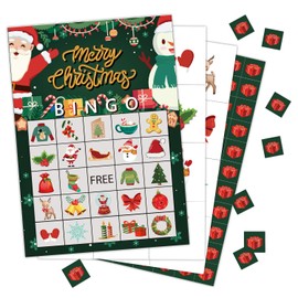 Zodvery Christmas Bingo Cards, Christmas Bingo Game, for New Year Christmas Party Games Favors Supplies, Group Game - 24 Players/ 11shengdan