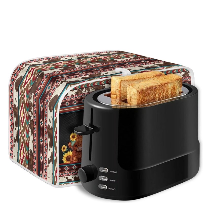 Lotusorchid Highland Cow Print Toaster Cover - 4 Slice, Washable,