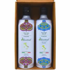 Olivottoil 2022/2023 Edition !!! Italian Extra Virgin Olive Oil Olivottoil and Olivottoil Wild pack | Antioxidant Rich | Pesticides Free | 2 x 25.3 US fl.oz.