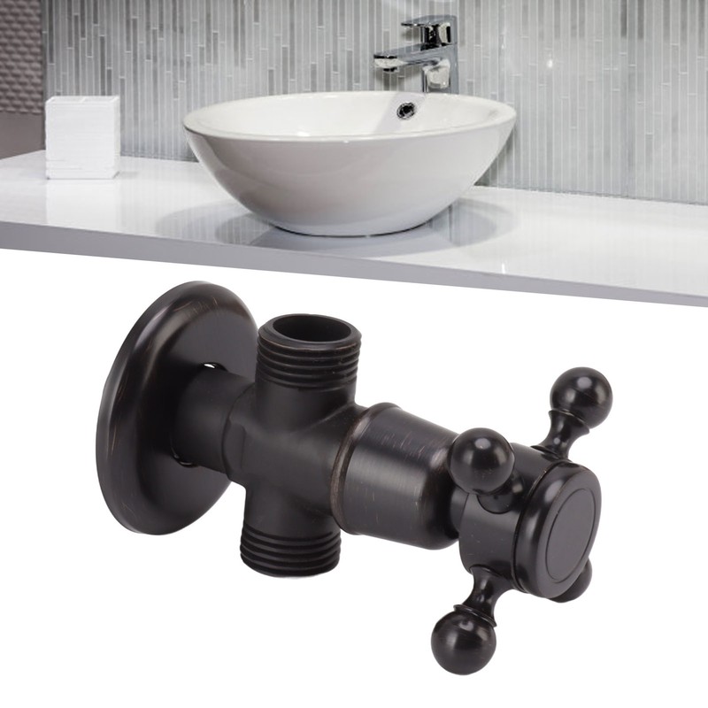 Angle Stop Valve Retro Copper Cross Handle Water Stop Valve