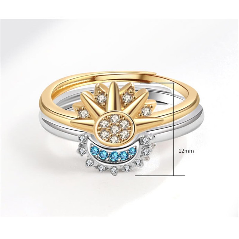 xinyee Sun and Moon Ring Set Stackable Women's Ring, Adjustable