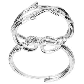 TOVINANNA 2pcs Rose Couple Rings Matching Promise Rings for Him Her Romantic present for Valentine's Day Unique Design for Daily Wear