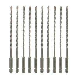 Sabre Tools 5/32 Inch x 6 Inch Masonry Drill Bit, Carbide Tipped 10-Pack for Concrete, Brick, Stone, 1/4” Hex Shank, Impact Performance (5/32" x 6", 10)