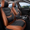 TIEHESYT Leather Car Seat Covers Full Set with Lumbar Support,