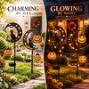 Solar Halloween Garden Stake Light, Black Cat Pumpkin Moon Outdoor