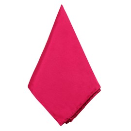 Mantieqingway Handkerchief Mens 11.81 inch Polyester Silk Pocket Square Solid Satin Hanky for Assorted Suits,Wedding Party, Hot Pink, Medium