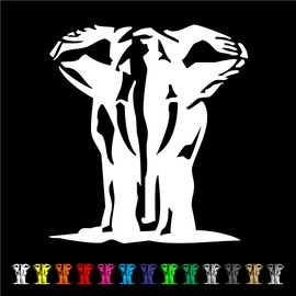 Elephant Decal Sticker - Animal, Decor, Wall, Decal, Sticker, Car, Truck, Multiple Sizes and Colors - Die Cut No Background 02 (24" Tall)