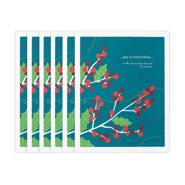 Compendium Positively Green: 6 Pack Joy is Everywhere Holiday Cards