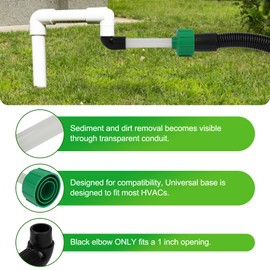 AKISKPZ AC Drain Line Cleaner Tool - HVAC to PVC Universal Fit AC Drain Line Unclogger Adapter Evacuates & Unclog AC Drain Condensate Lines Wet Vac Attachment - Easy To Use AC Pipe Fittings