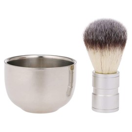POFET Men's Shaving Brush with Soap Dish Cream Cup Hairdressing Salon Men's Face Beard Cleaning Tools Set Portable and Useful