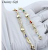 DAINTY Women Girl CZ Bead Heart Gold Filled Link Chain