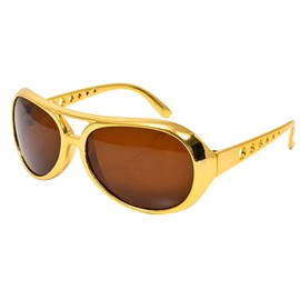 Gold Rockstar Style Glasses 50s Fancy Dress Rockstar Glasses