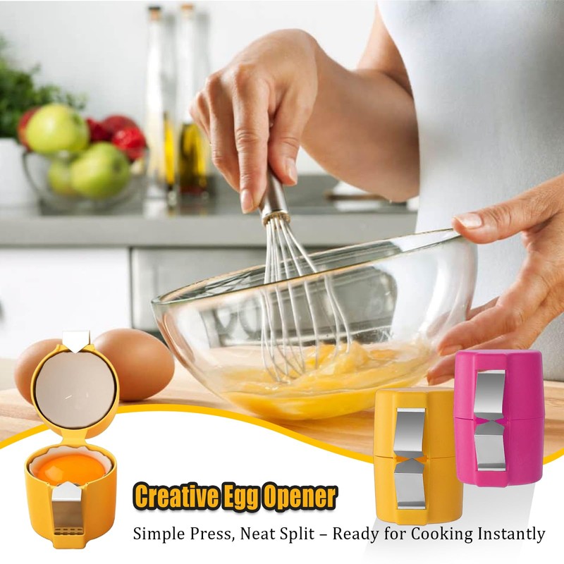 2PCS Easy Egg Opener Plus 1PCS Stainless Steel Egg Opener,