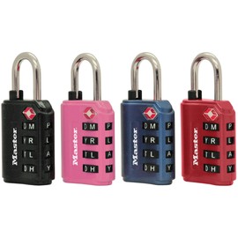 Master Lock 4691DWD TSA Approved Set Your Own Word Combination Lock,1 Pack, Colors May Vary