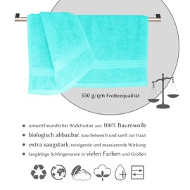 Lashuma Linz Small Hand Towels 30 x 30 cm Set of 2 Wash Cloths Turquoise