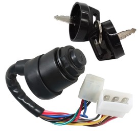 Riloer Black Ignition Key Switch Compatible with Yamaha Gas 2 Cycle Golf Cart G1 1979-1989