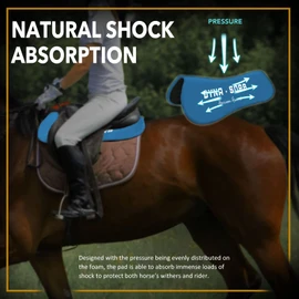 Harrison Howard Dyna-Sorb Full Shock Absorbing Memory Half Saddle Pad for Horse-Aegean Blue (with White Print)