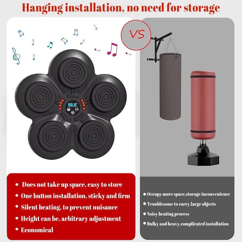 KEPEAK Music Boxing Machine, Rechargeable Boxing Equipment Wall Mount, Smart