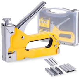 Tutee Stapler for Wood, 3-in-1 Box with 300 Nails, Suitable for Interior Decorations, Home Decorations, Mounting Materials, Hand Stapler for Wood with Clips