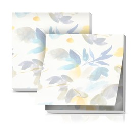 LETRLYK 2 Pack Sticky Notes 3x3 Inches, Bright Cute Strong Sticking Power, Easy to Post for Home, Office, 80sheets/Pads, Ink Wash Leaves