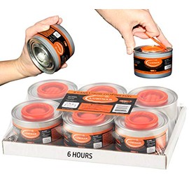 6 Hour Chafing Fuel Liquid Wick Cooking Cans Buffet Food Warmer Dish Burners - Easy Open - 6 Pack