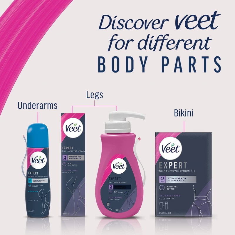 Veet Expert Hair Removal Cream, Removes Stubborn Hair, All Skin