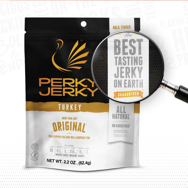 Perky Jerky Variety Pack 1oz Trial Bags, 5 Unique Beef