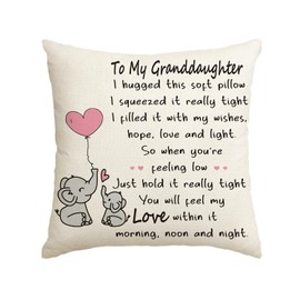 Artoid Mode Granddaughter Gifts From Grandma Grandpa Granddaughter Cushion Cover, 45x45 cm Birthday Graduation Throw Pillow Cover Case Decor