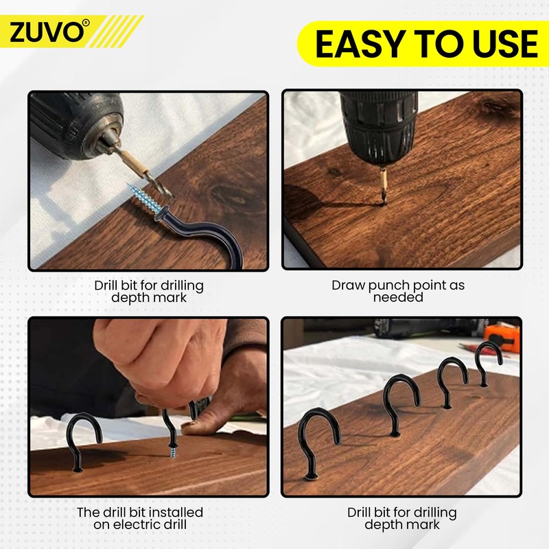 Zuvo 16PCS Metal Ceiling Hooks 2.9 Inch - Cup Hooks