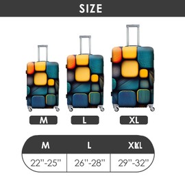 ReignSword Luggage Covers for Suitcase Tsa Approved, Travel Suitcase Cover Protector Fits 29-32 Inch Luggage, Washable Baggage Covers (XL, Personality Cyber ​​7)