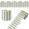 JarThenaAMCS 65Ft Stripe Bulletin Board Border Roll, Sage Green,Scalloped
