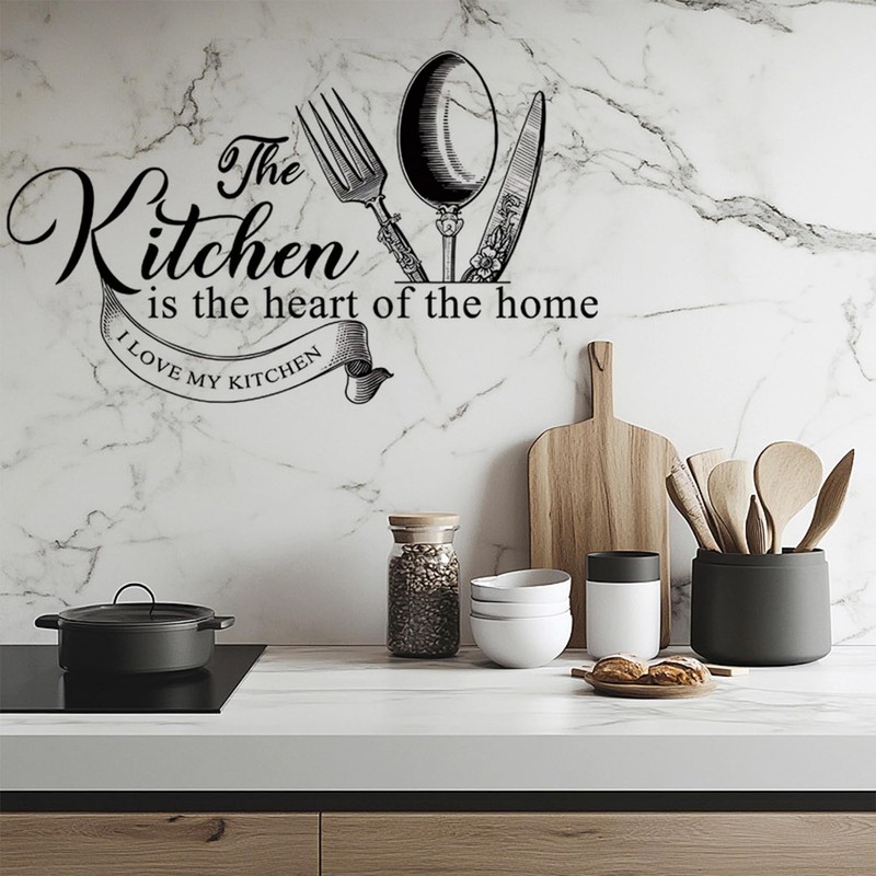 2 Sets Kitchen Stickers, Cartoon Restaurant Stickers, Simple Wall Stickers,