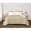 Cannon Carved Faux Fur Tan Full/Queen Blanket, Textured Solid Color,
