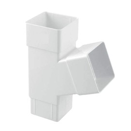 White Square Downpipe Branch Connector, Freeflow Rain Water Systems