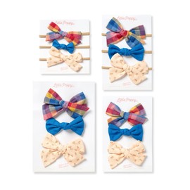 Little Poppy Co. Three Hair Bows Set - Stylish Handmade Accessories for Girls, Toddlers, and Babies | Premium Quality | Clips and Headbands