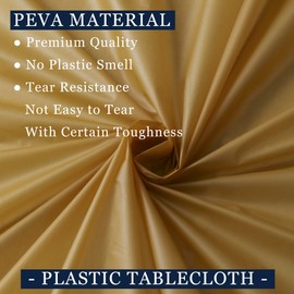 odibo Gold Tablecloths Plastic 2 Pack Disposable Table Covers 54" x 108" Golden Table Cloths for Fall Parties Harvest Graduations Anniversary Thanksgivings Events Fits up to 8 Foot Rectangle Tables