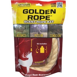 WILDLIFE RESEARCH CENTER Wildlife Research Center Golden Rope Scent Rope Kit C Single Scent Rope Scrape Kit for Deer Hunting with Rope, Cable Tie and Golden Rope Scent Concentrate C Doe and Buck Deer Attractant