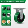 FOVERSWIVE 5"x2" Industrial Casters- Heavy Duty casters,Polyurethane Casters Wheel,Capacity up