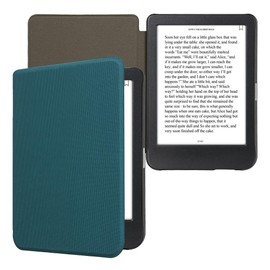 kwmobile Case Compatible with Kobo Clara BW/Colour - Nylon Protective e-Reader Cover Folio Book Style Case - Petrol