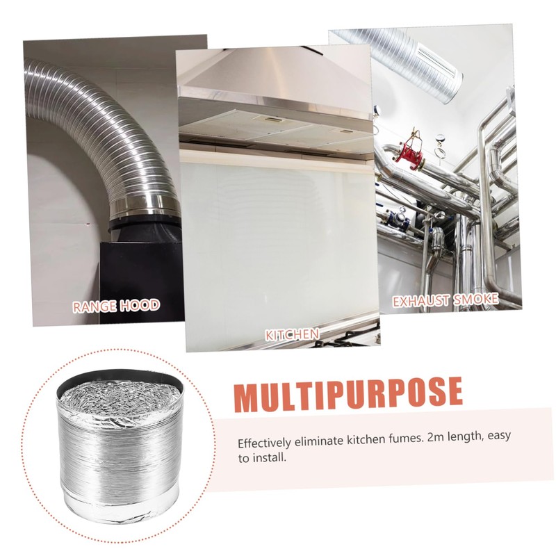 KONTONTY Flexible Foil Exhaust Hose Chimney Flue for Kitchen Range
