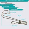 JZMYXA Stainless Steel Clothes Pins, 304 Stainless Steel Metal Long