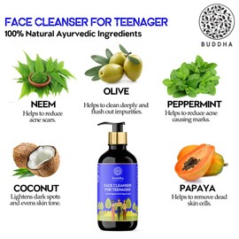 Buddha Natural Face Cleanser For Teenagers (200 ml) - Natural Face Wash | For Daily Use - Calming and Soothing Face Wash