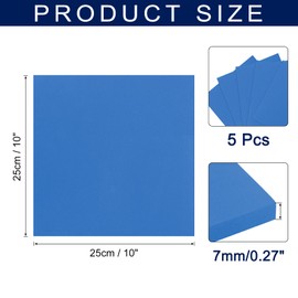 QUARKZMAN Schaumstoffplatten Basteln 10x10 Zoll 7mm EVA Bastelschaum Papier Schaumstoffplatten für Bastelprojekte DIY Cosplay Modellierung, Dunkelblau, 5 Blätter