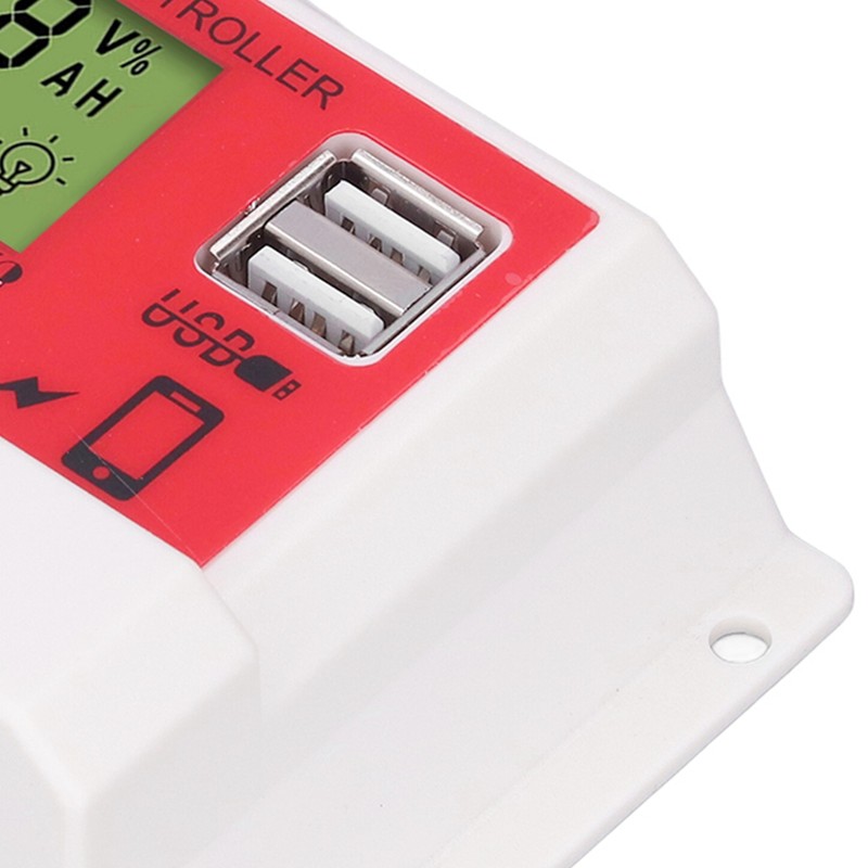 Solar Charge Controller PWM Lithium Battery Photovoltaic Charge Regulator LCD