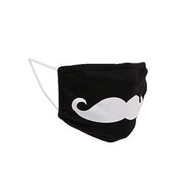 Bodico Cute moustache Washable Cotton Reusable Kids Face Mask, Black 1 count