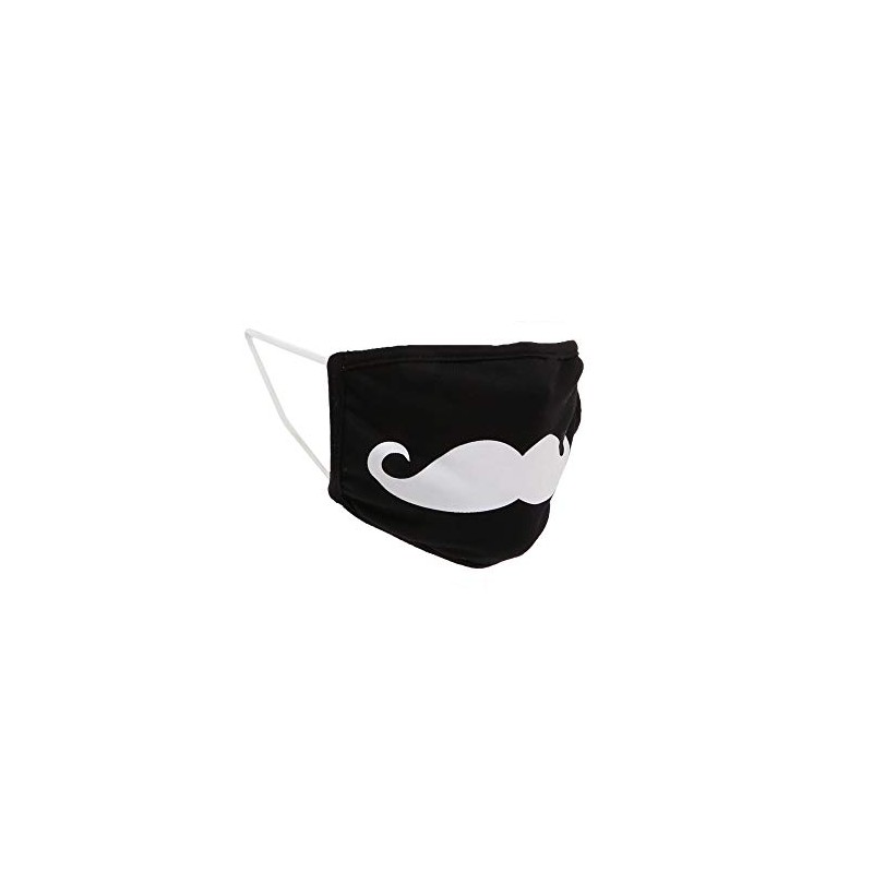 Bodico Cute moustache Washable Cotton Reusable Kids Face Mask, Black