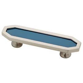 Liberty HPI001-SN 3" Color Insert Nickel & Blue Hex Design Cabinet Drawer Pull