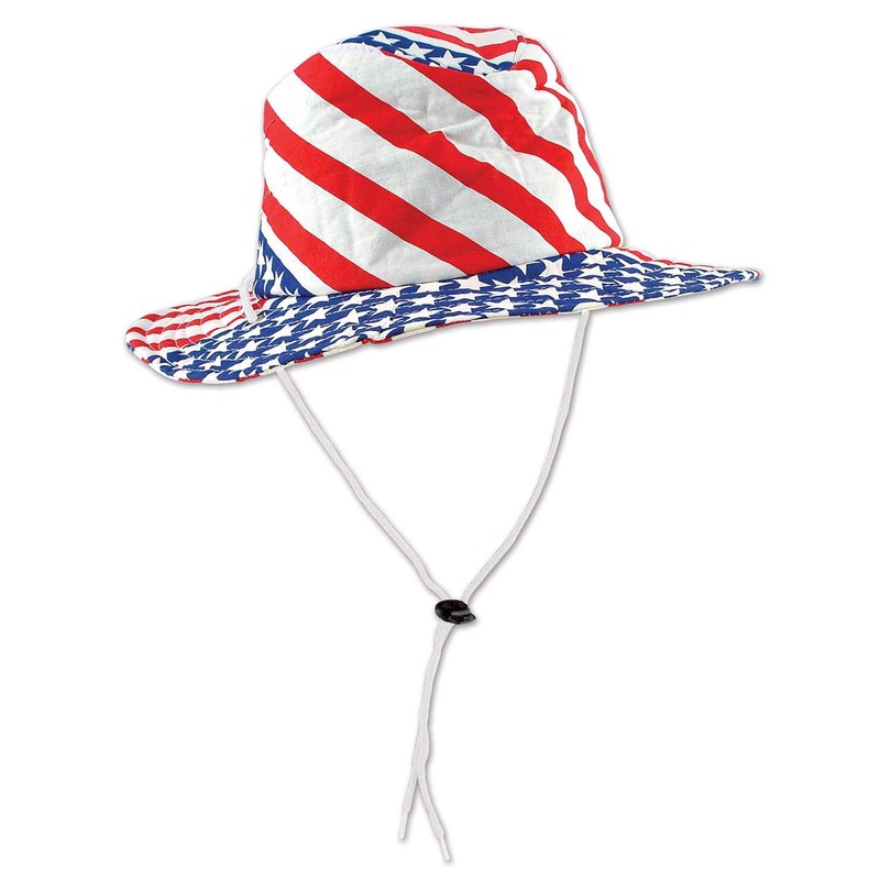 Beistle Patriotic Flag Hats, Red/White/Blue