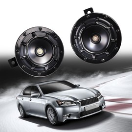 Car Horn 12 V Motorcycle Horn, Signal Horn Car Fanfare Frequency Range: 300/500 Hz - Strong Tone - Housing Colour: Red/Black - Blade Connector - Colour Horns 12 Volt